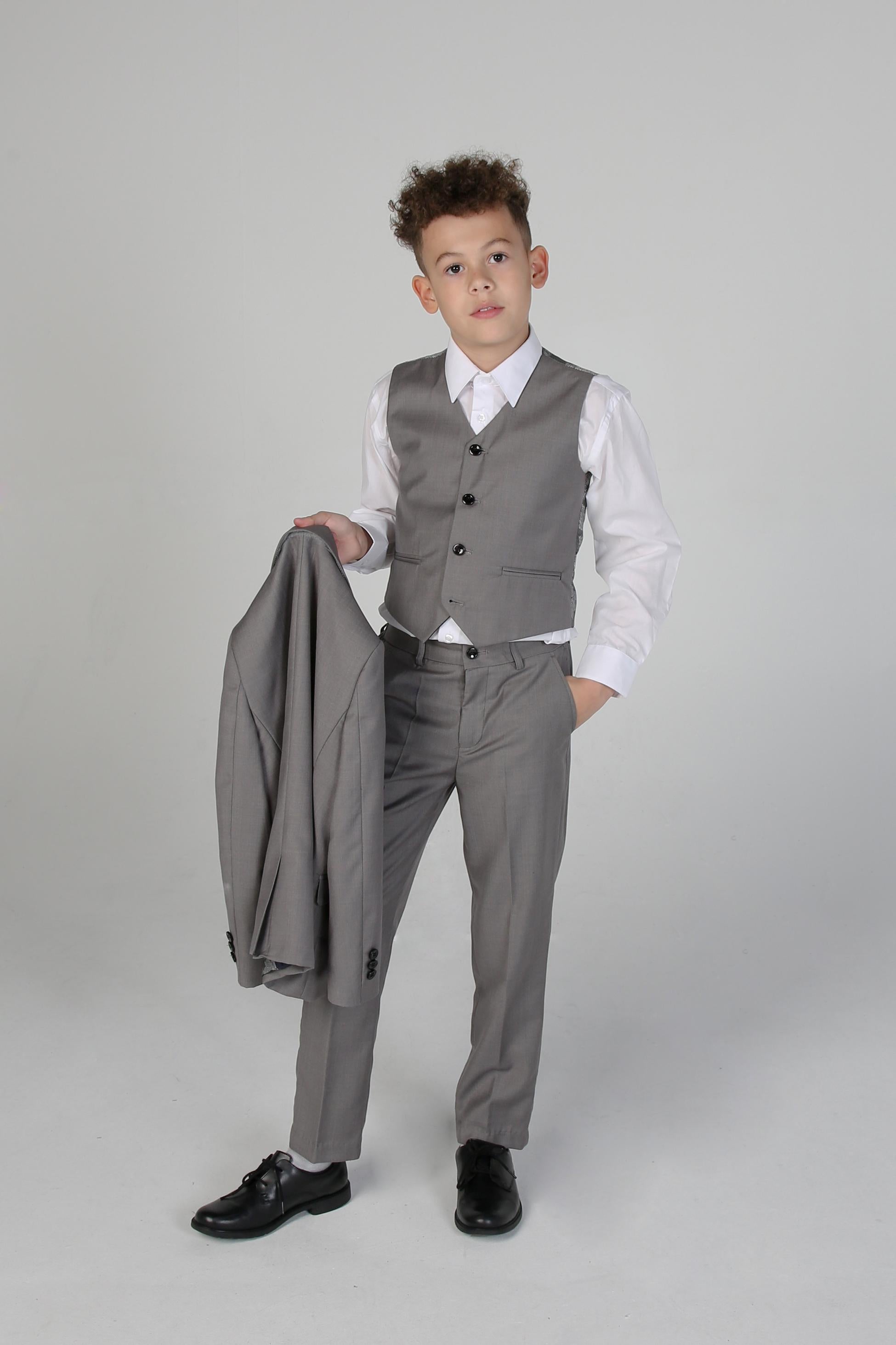 Costume Noir Tailored Fit pour Garçons - PARKER - Gris Clair