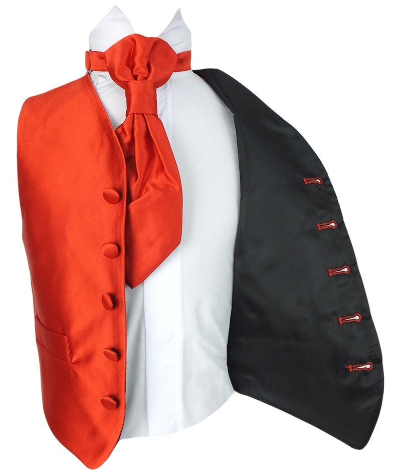 Boys Satin Waistcoat & Cravat Set - Red