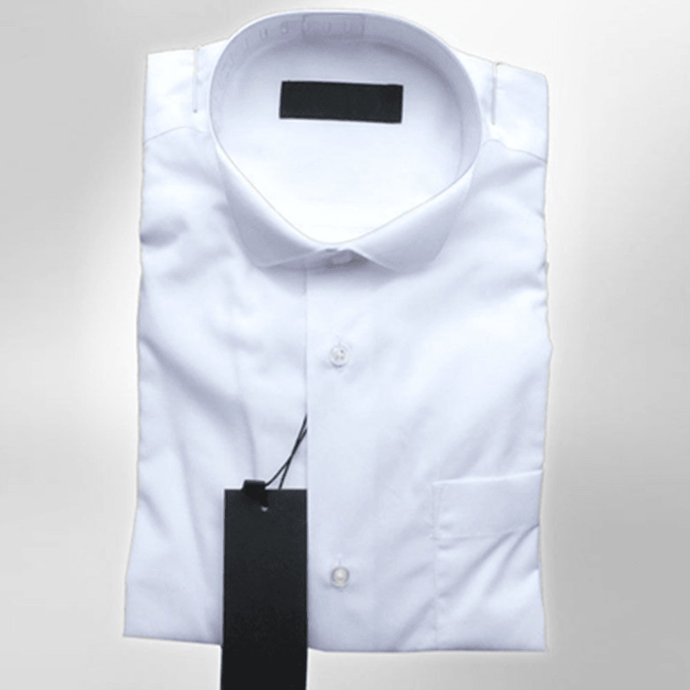 Chemise Formelle à Col Cassé en Coton pour Garçons - Blanc