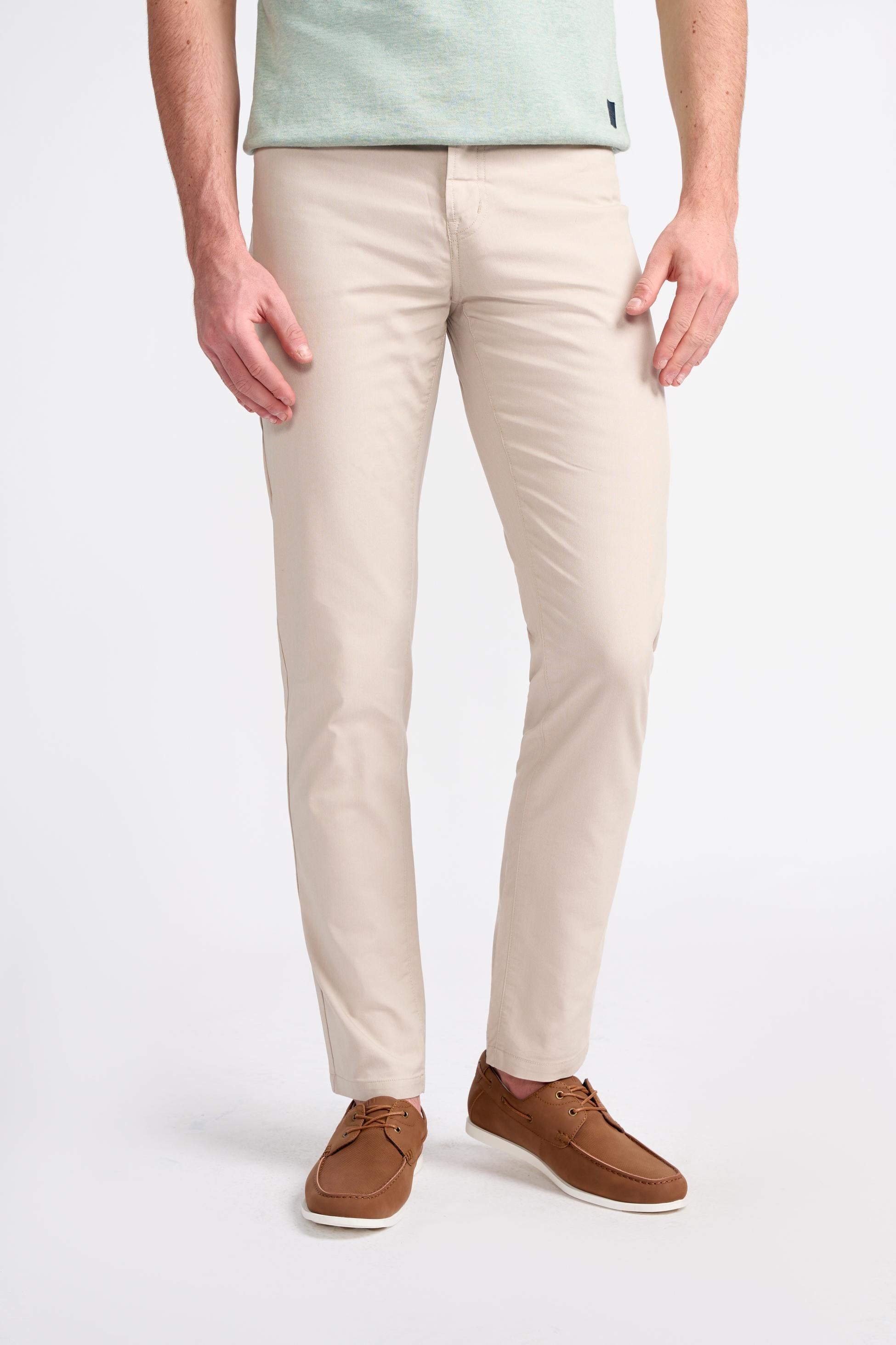 Herren Baumwollmischung Jeans-Schnitt Chino Hose – DALTON - Beige Rehbraun