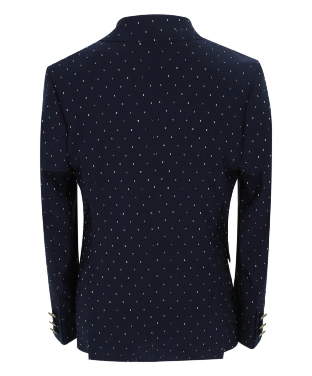 Jungen Polka Dot Schlank geschnittener Anzug - ARISTOTLE - Navyblau