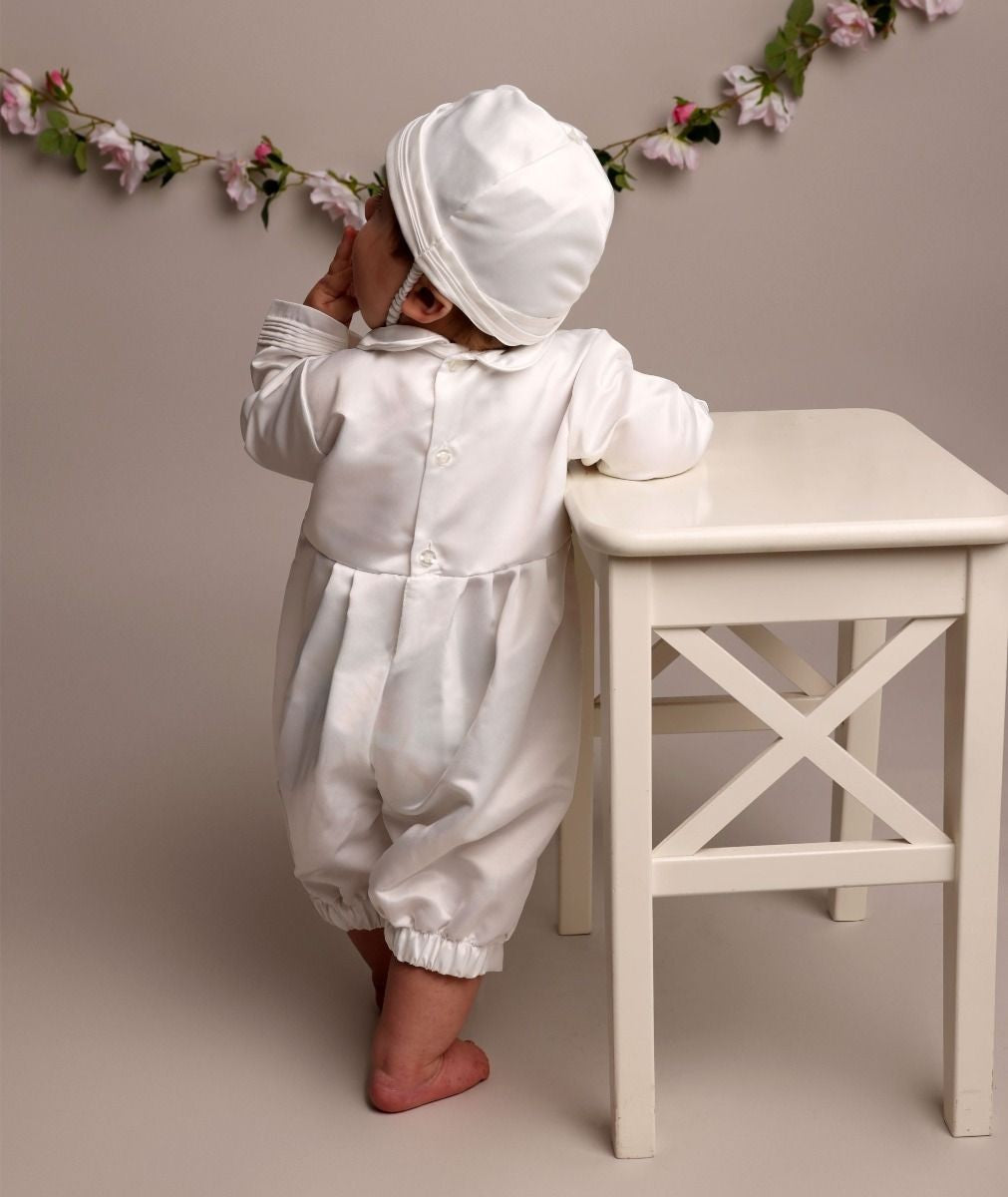 Baby Boy Christening Baptism Romper Set - MICHAEL - Ivory