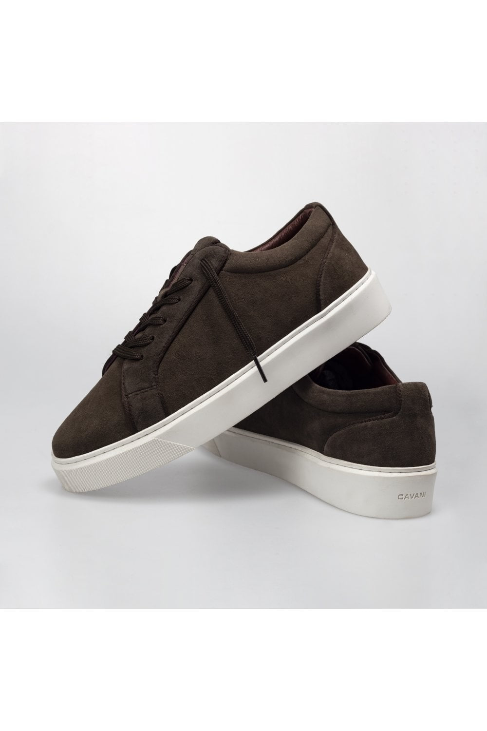 Men's Thick Rubber Sole Lace Up Sneakers - Coffee Brown