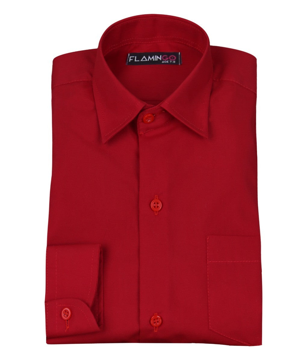 Chemise Formelle en Coton pour Garçons - Rouge