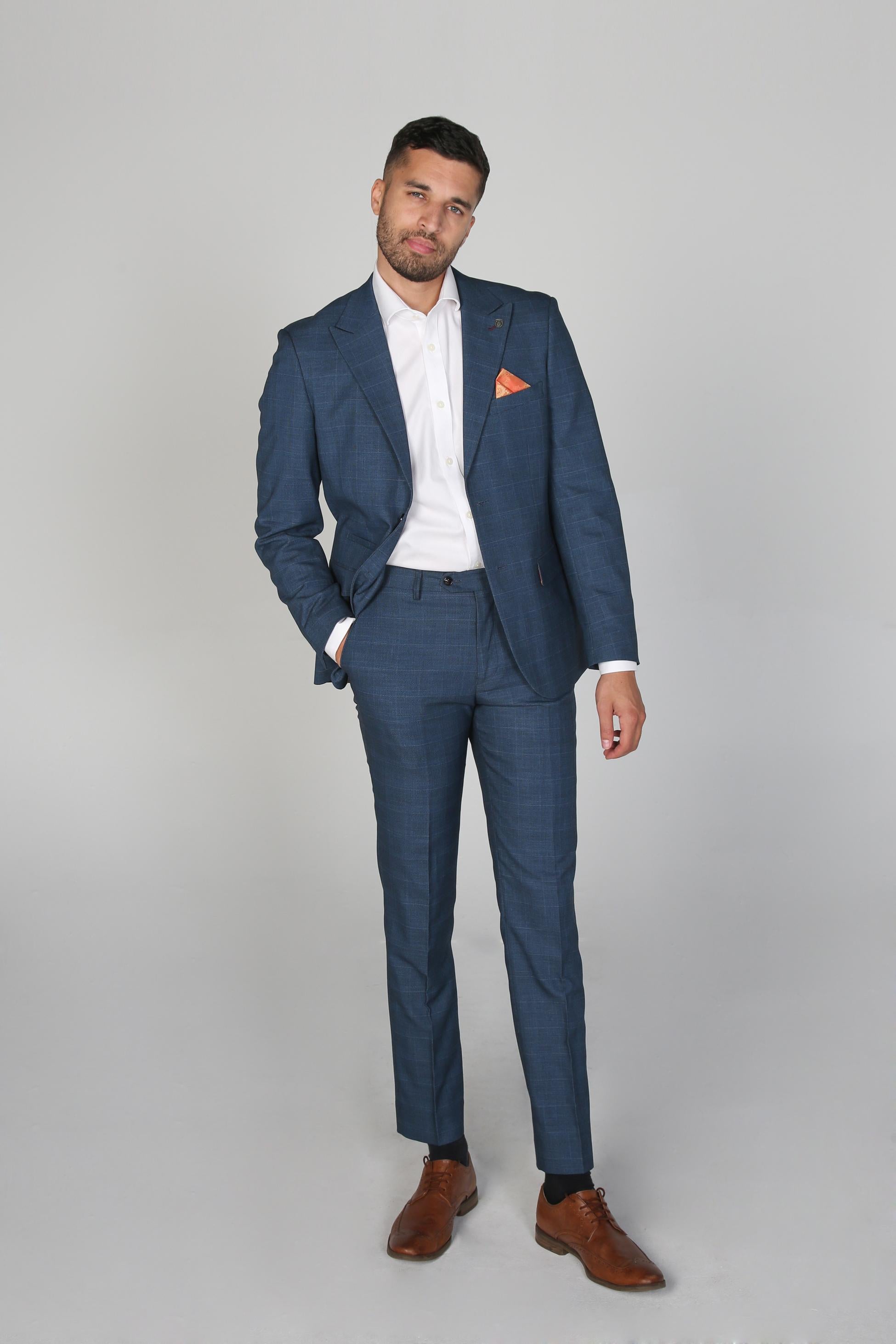 Pantalon à Motif Check Tailleur Bleu Marine pour Homme - VICEROY - Bleu Marine