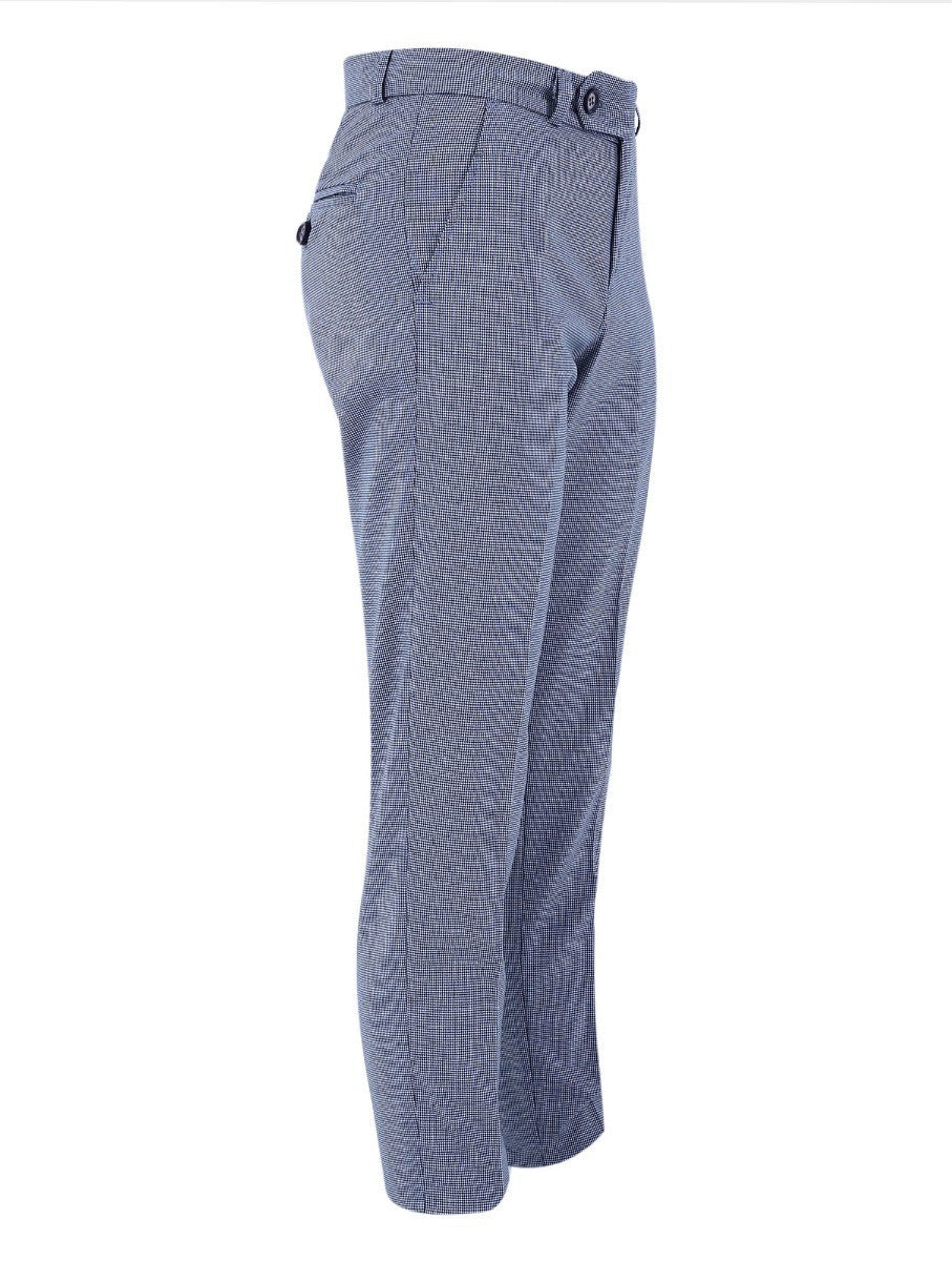 Costume Slim Fit à Carreaux Rétro pour Garçons - Gris - Bleu Marine