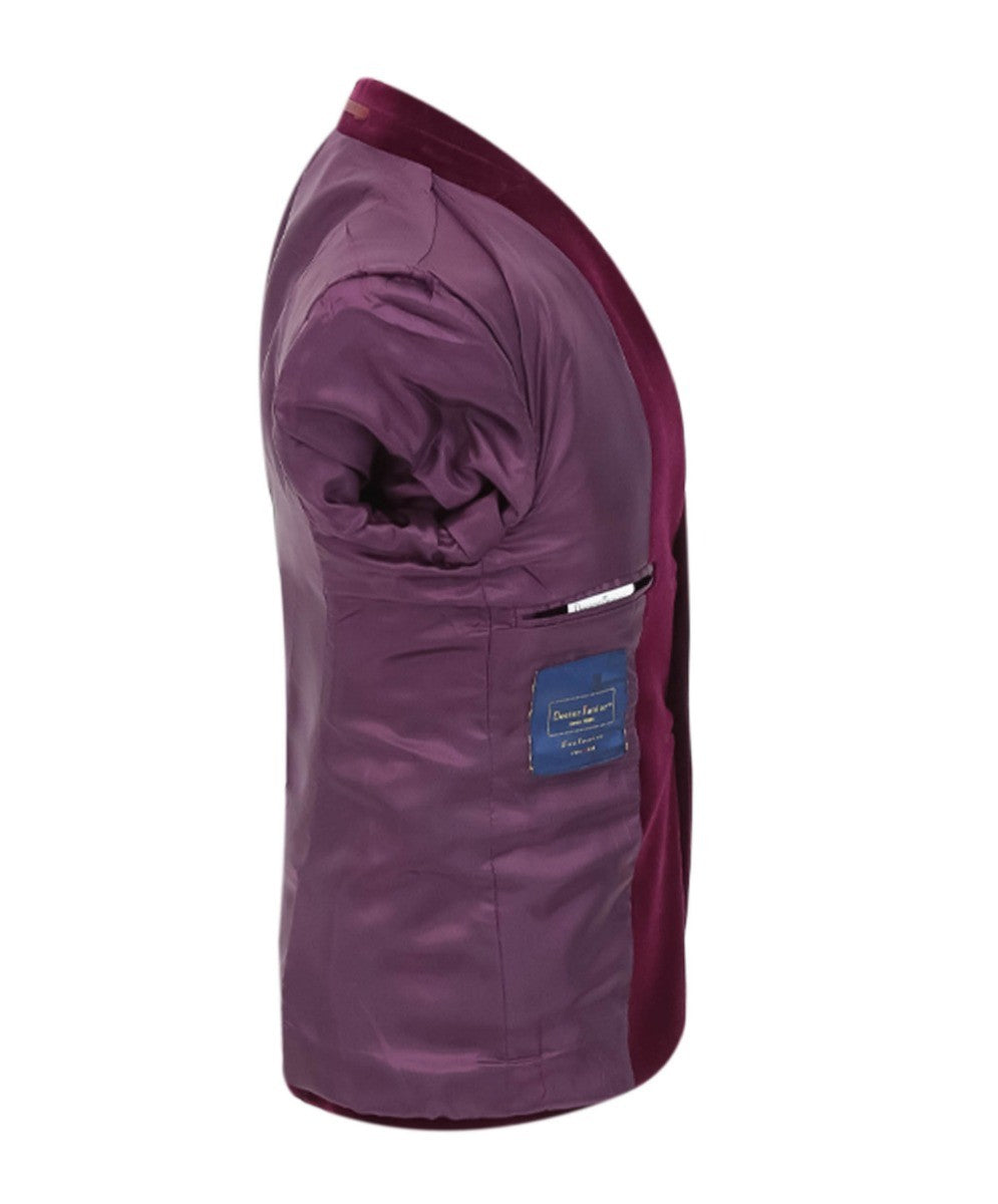 Blazer Formel Slim Fit en Velours pour Garçons - Hackney - Violet