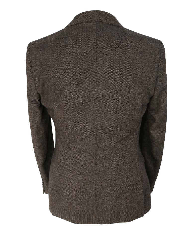 Herren Fischgrät Tweed Slim Fit Formalanzug - MARTEZ - Braun