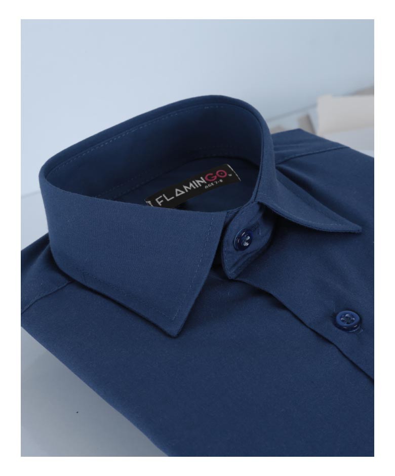 Chemise Formelle en Coton pour Garçons - Bleu Marine