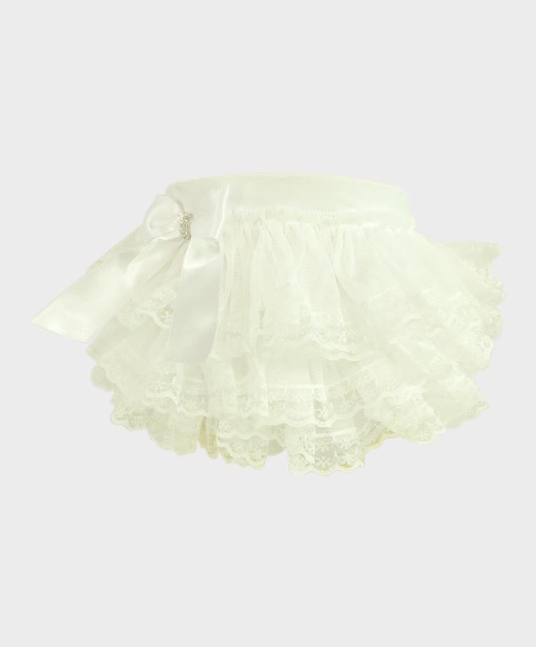 Baby Mädchen Rüschen Spitzen Bloomers - Weiß