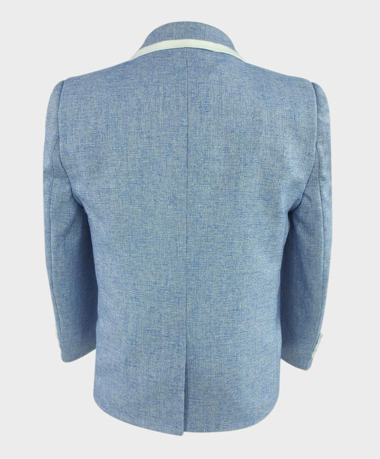 Costume de Communion avec Passepoil Slim Fit pour Garçons - Bleu Ciel