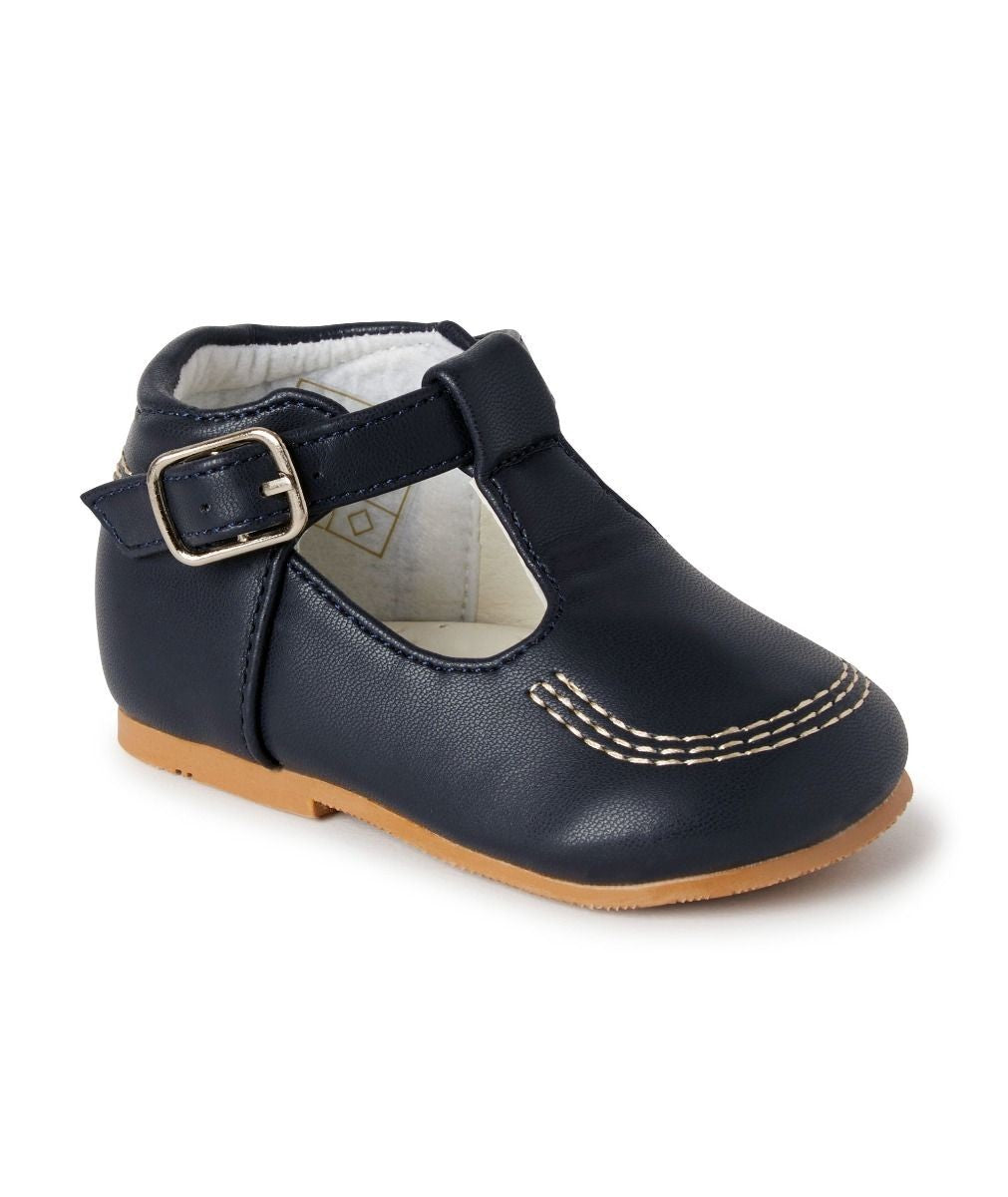 Baby & Jungen Schnallenlederschuhe - TEDDY - Navyblau