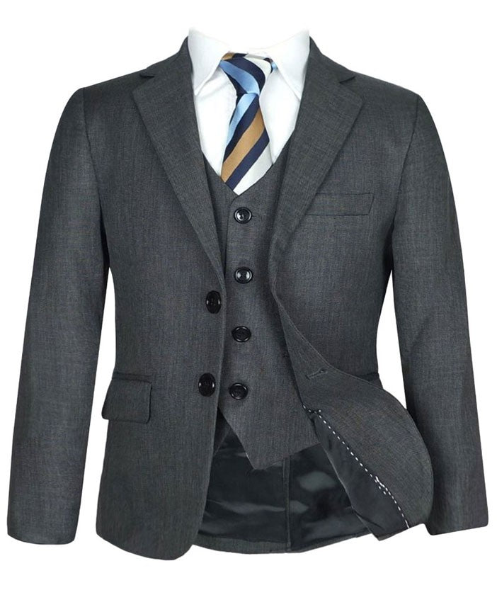 Costume Formel Tailored Fit pour Garçons - Gris Charbon