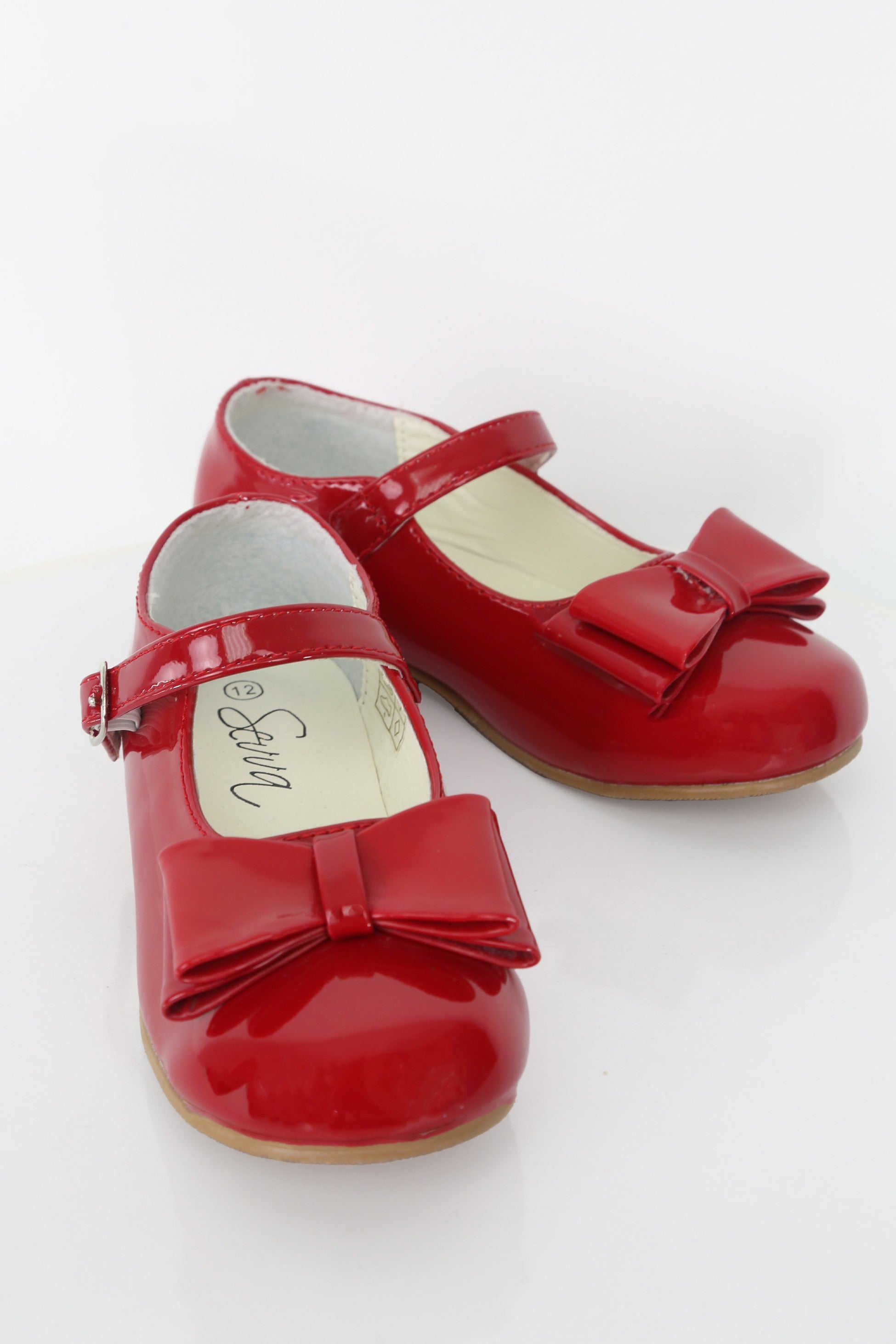 Girls Patent Mary Jane Shoes with Bow – LIYA - Red