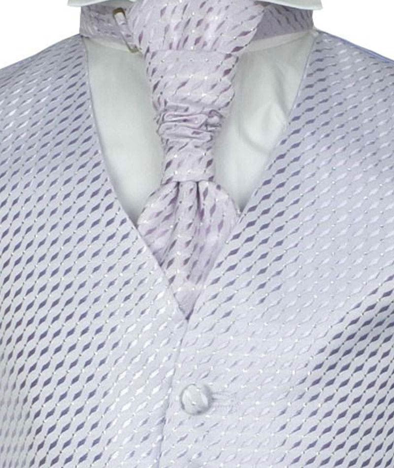 Ensemble Gilet à Motifs, Cravate et Mouchoir pour Garçons - Lilas