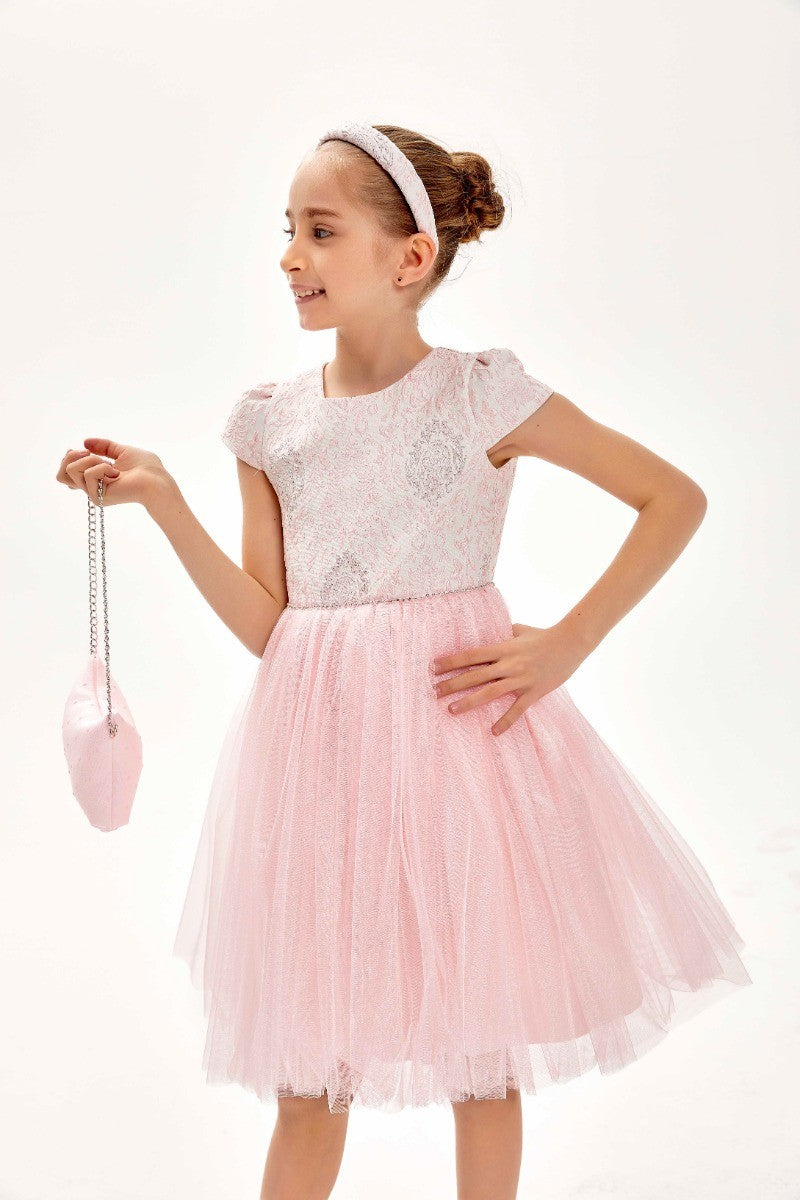 Ensemble de Robe à Motifs Roses pour Filles - Rose