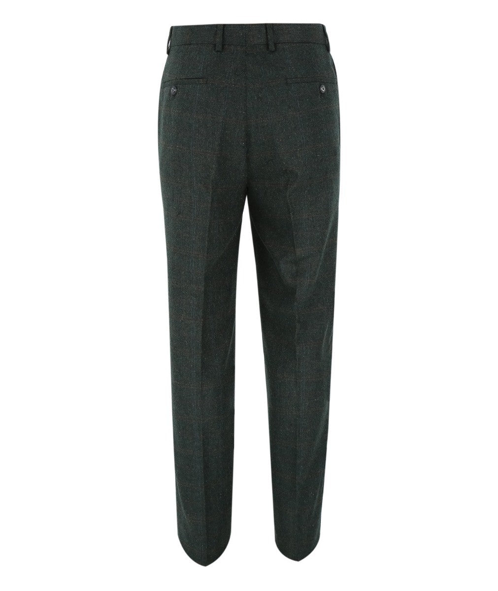 Pantalon en Tweed à Motif Check Tailleur pour Homme - JOSHUA Green - Vert