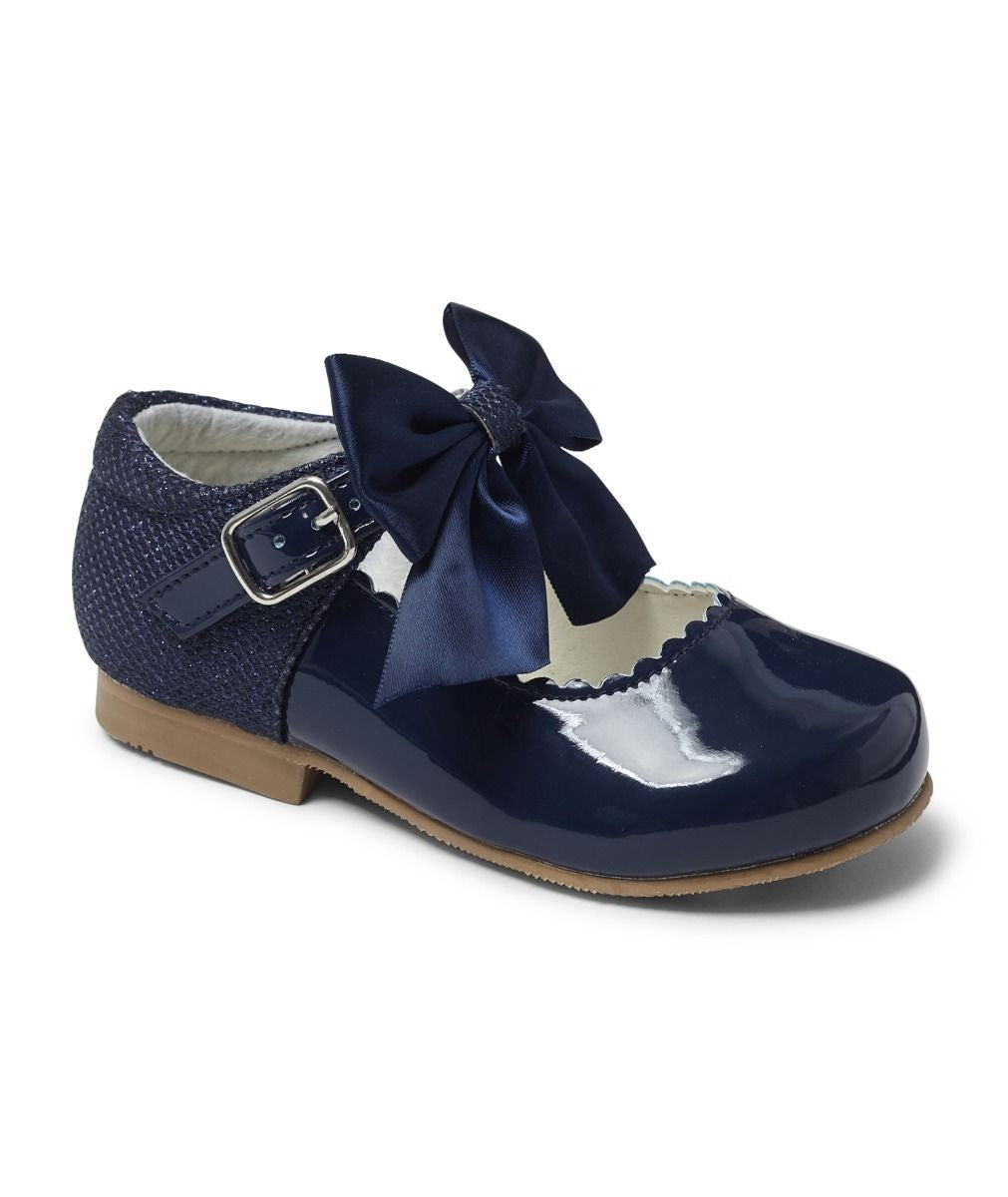 Mädchen Schleife Lack Mary Jane Schuhe – KRISTY - Marineblau