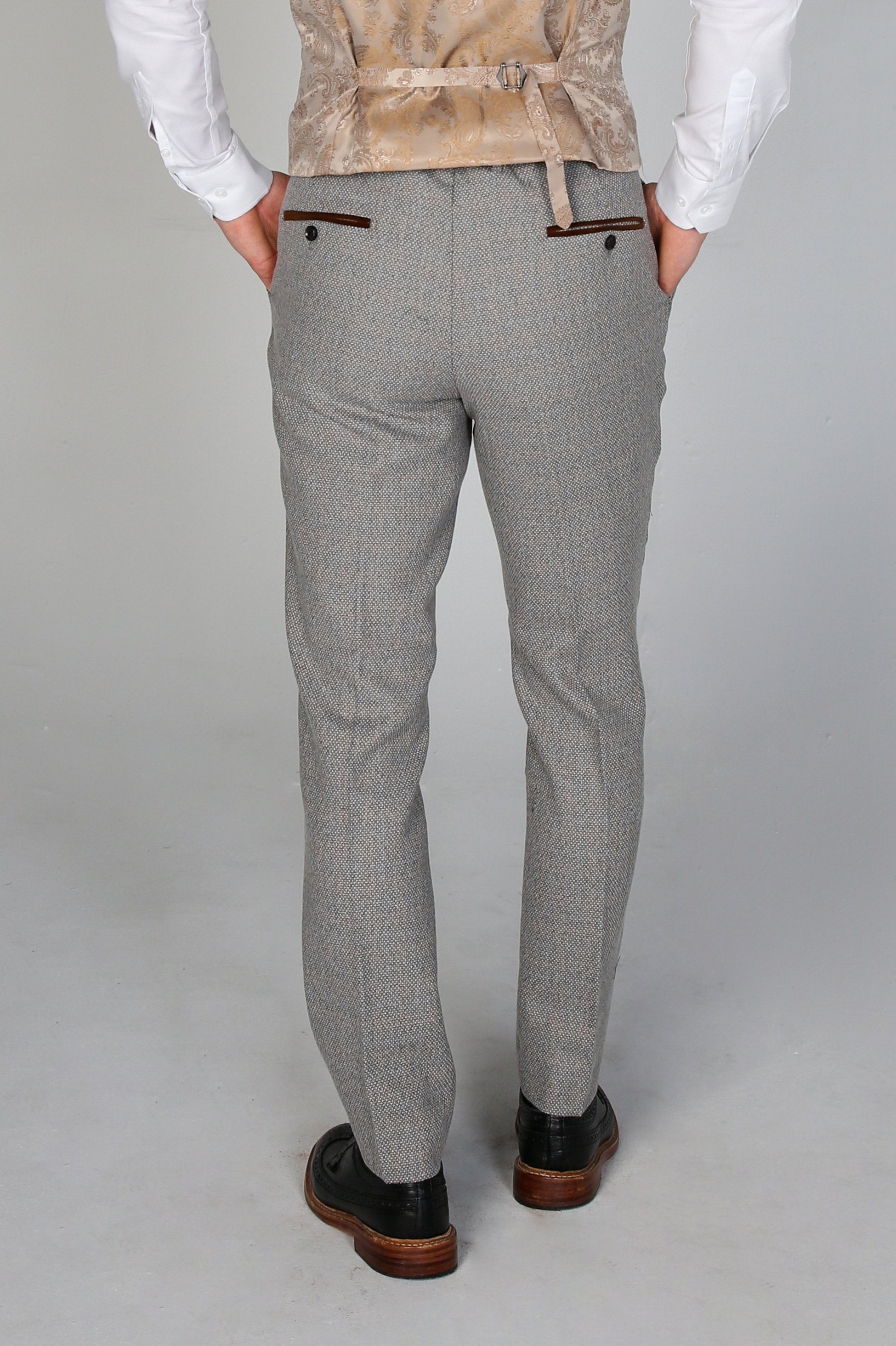 Herren Tweed-ähnliche Formelle Hose - RALPH - Creme