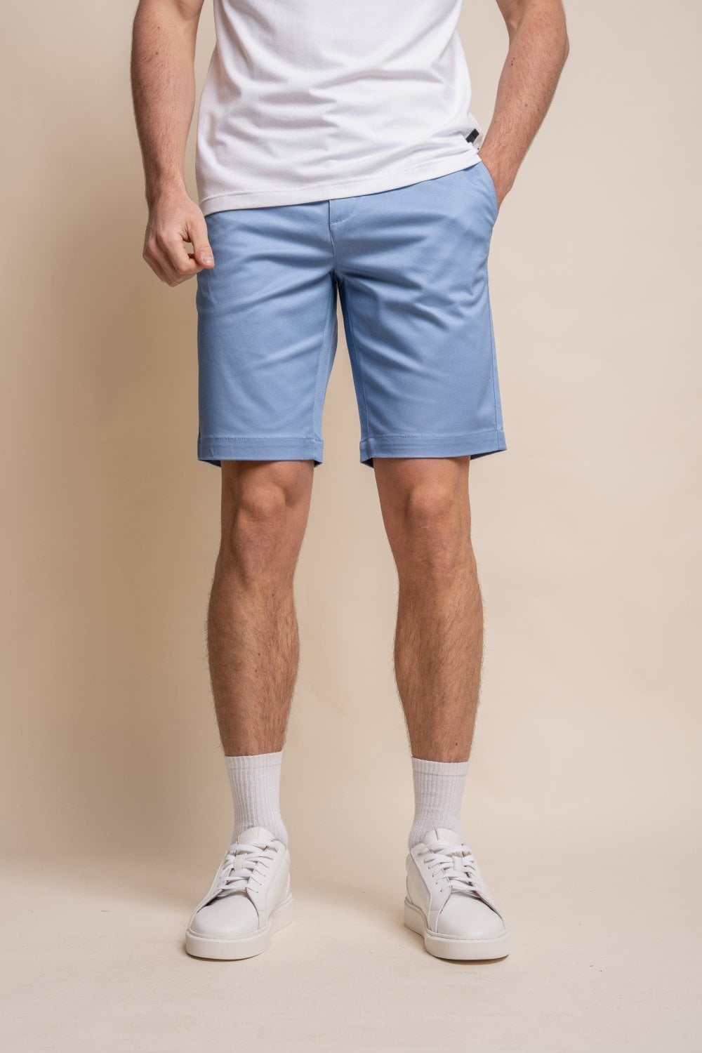 Men's Cotton Casual Chino Shorts - DAKOTA - Blue