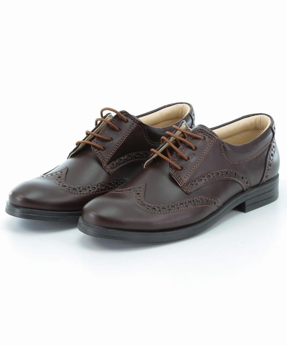 Chaussures Derby Brogue à Lacets pour Garçons - Marron Foncé