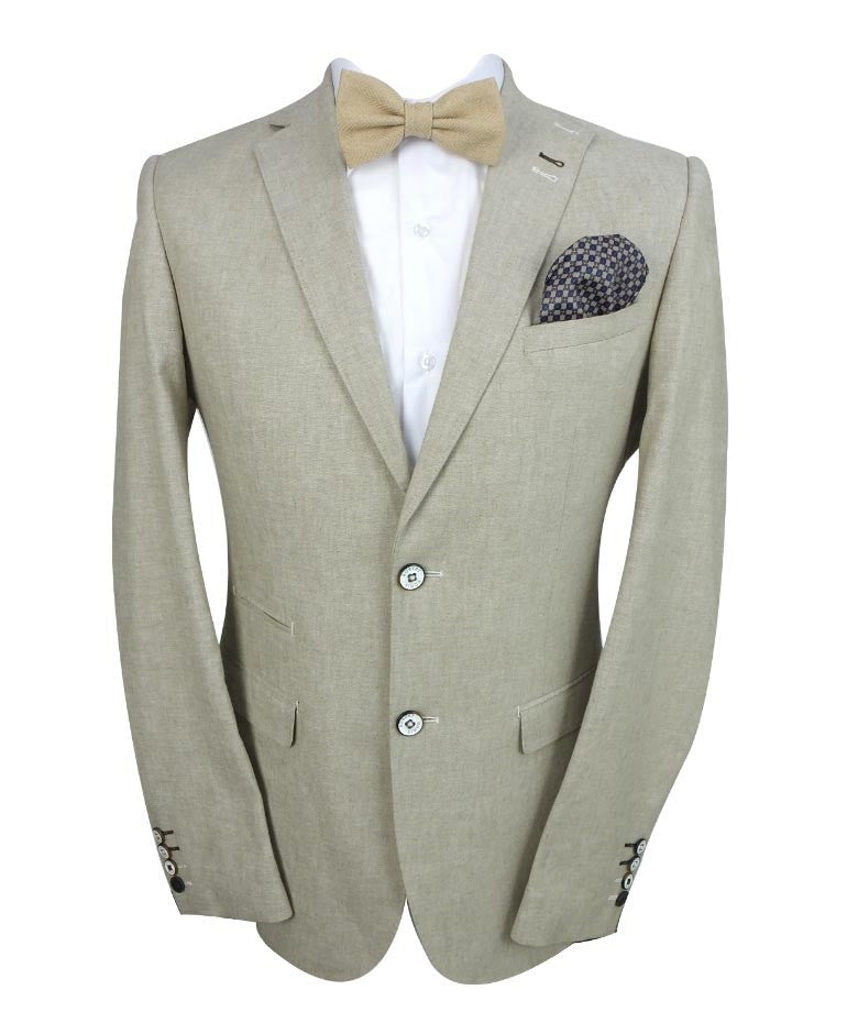 Costume en Lin Slim Fit pour Hommes - Style ETHAN - Beige