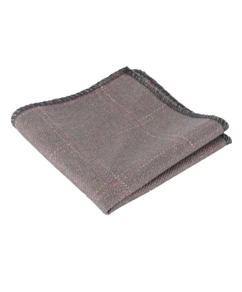 Ensemble Cravate Fine en Tweed à Carreaux pour Garçons et Hommes - Marron Clair