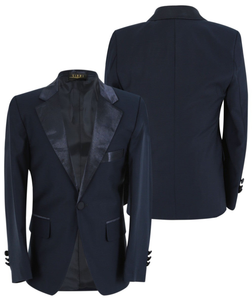 Jungen Glanzrevers Tuxedo Anzug - Navyblau