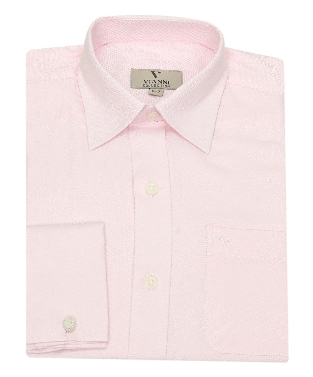 Jungen Slim Fit Baumwollfranzösische Manschettenhemd - Pink