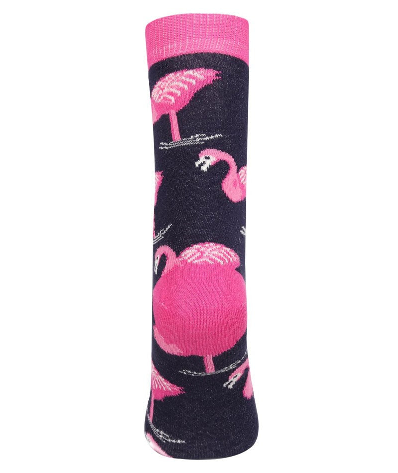 Chaussettes Flamingo Unisexe pour Enfants - Novelty - Bleu Marine - Rose