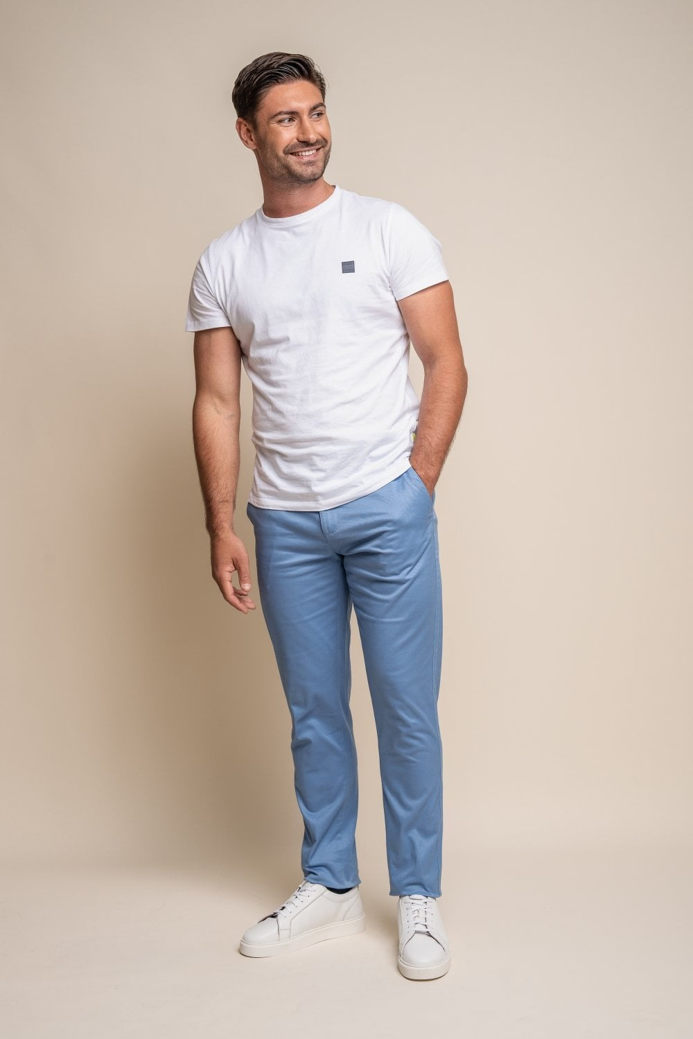 Herren Casual Baumwoll Chino - DAKOTA - Himmelblau