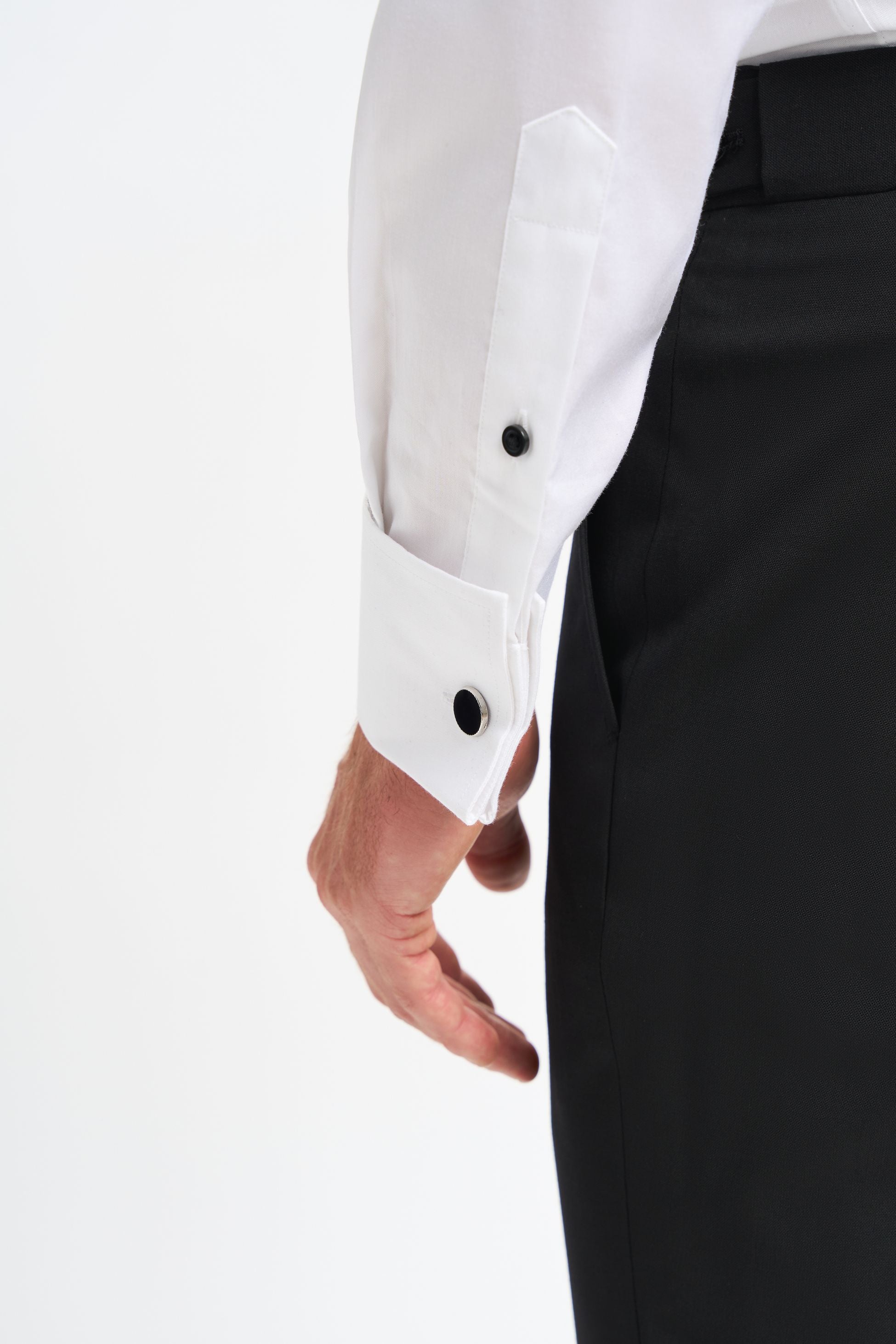 Men’s White Classic Collar Button-Up Cotton Cufflink Shirt - Havana - White