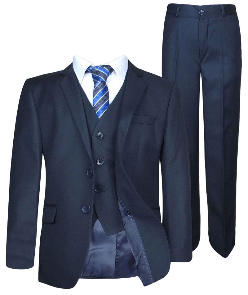 Boys 5 Pieces Formal Navy Suit - Navy Blue