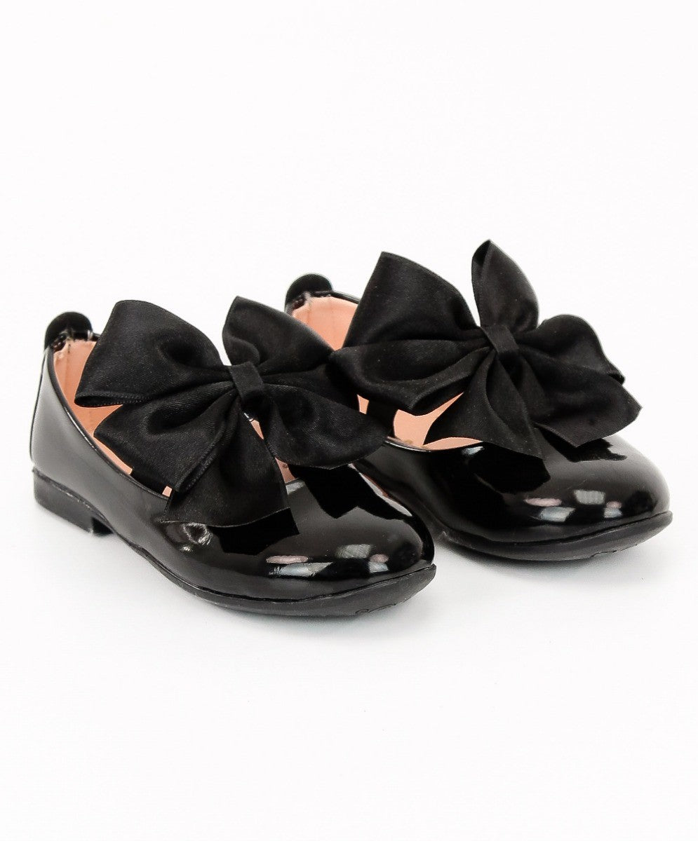 Girls Patent Flat Mary Jane Shoes - ELENA - Black