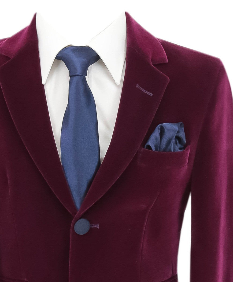 Blazer Formel Slim Fit en Velours pour Garçons - Hackney - Violet