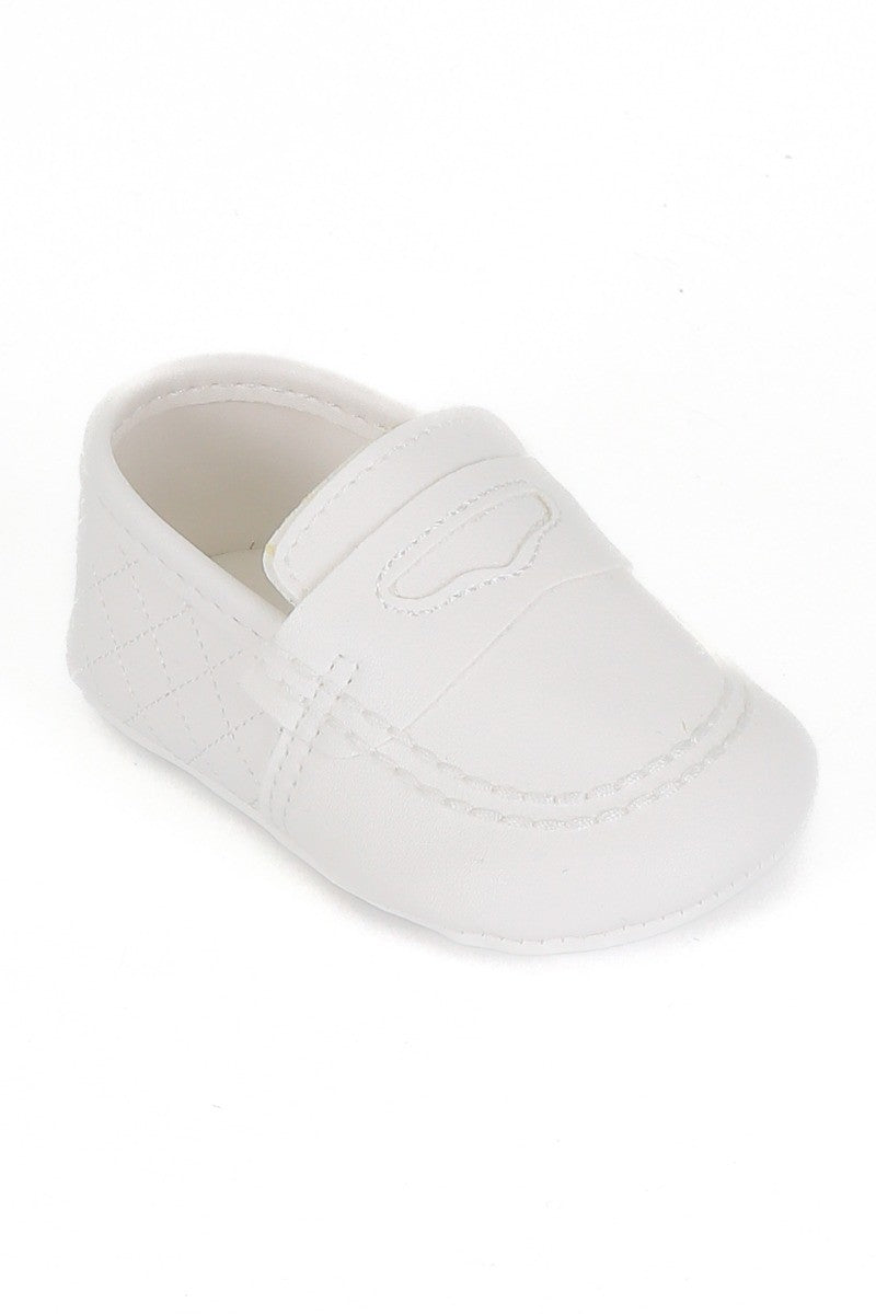 Baby Boys Slip on Pre-walker Moccasin - White