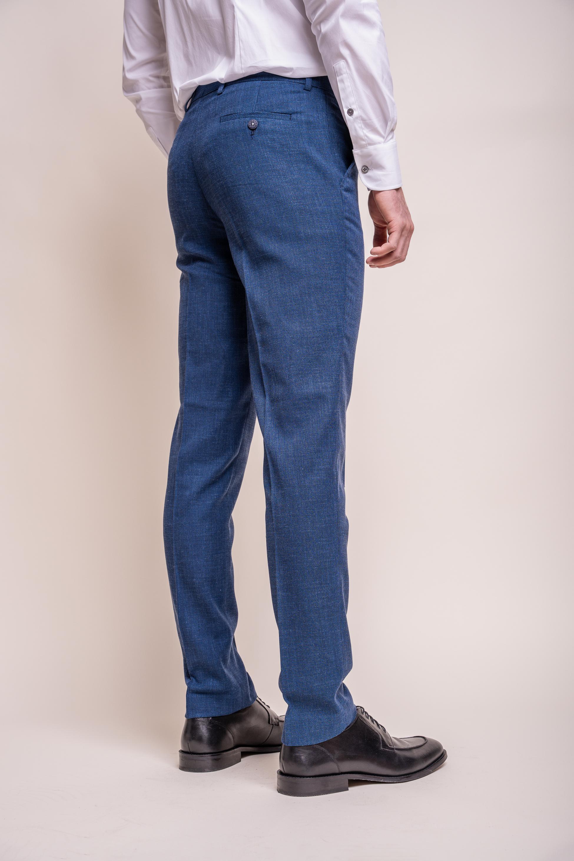 Pantalon formel ajusté pour hommes - MIAMI - Bleu