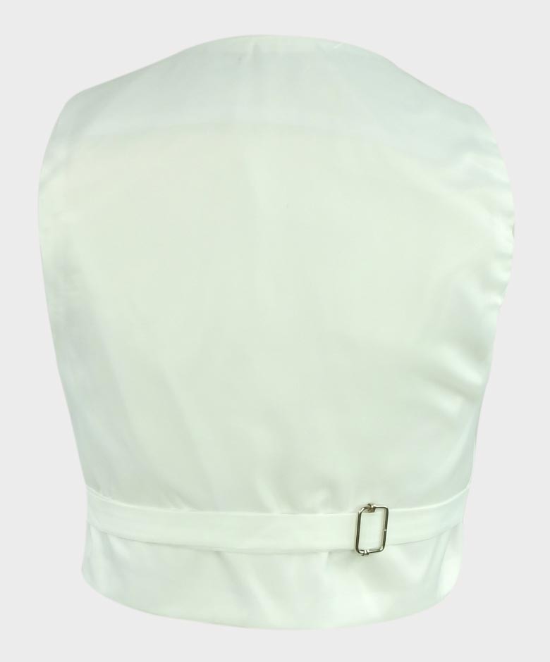 Costume de Communion avec Passepoil Slim Fit pour Garçons - Blanc