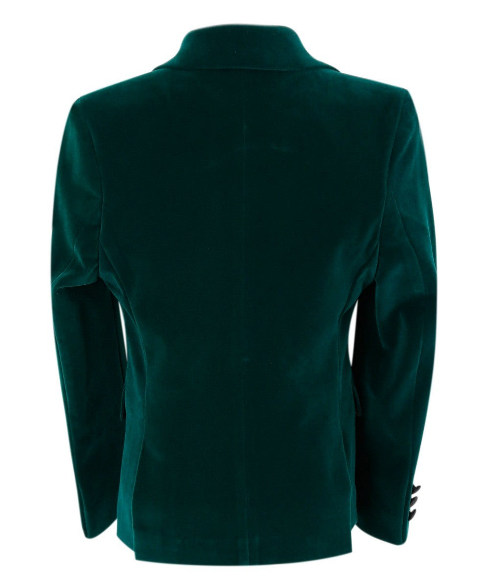 Blazer Formel Slim Fit en Velours pour Garçons - Hackney - Vert Foncé