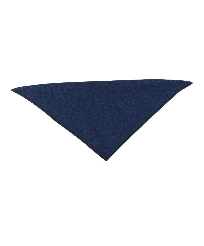 Mouchoir de Poche en Tweed à Motif Chevron pour Hommes et Garçons - Bleu Marine