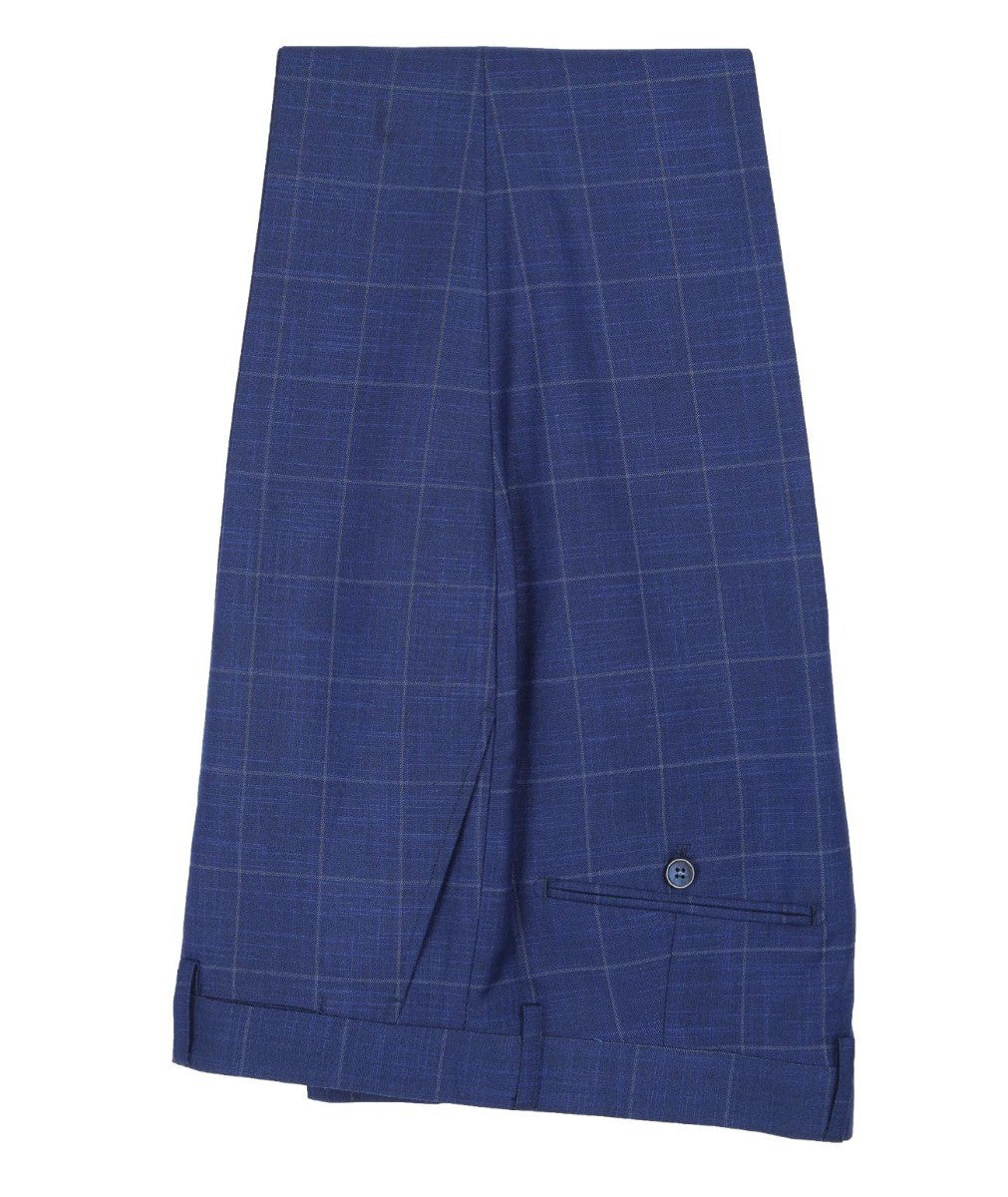 Pantalon à Motif Windowpane pour Homme - ROVER Blue - Bleu