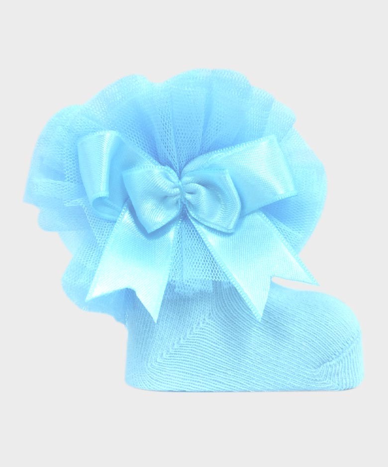 Baby Mädchen Rüschen Schleife Rüschen Socken - Blau