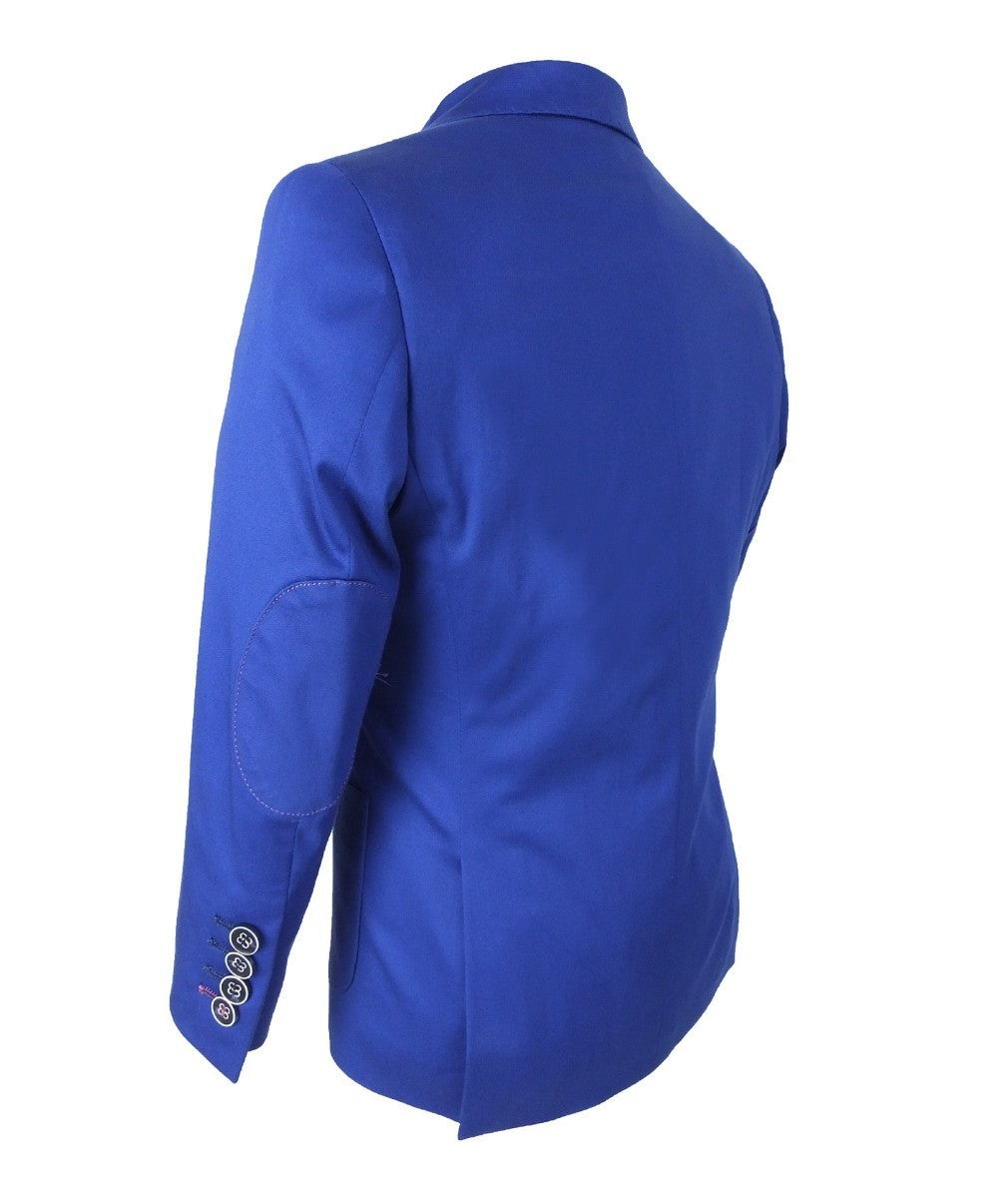 Jungen Slim Fit Baumwoll Blazer - Royalblau