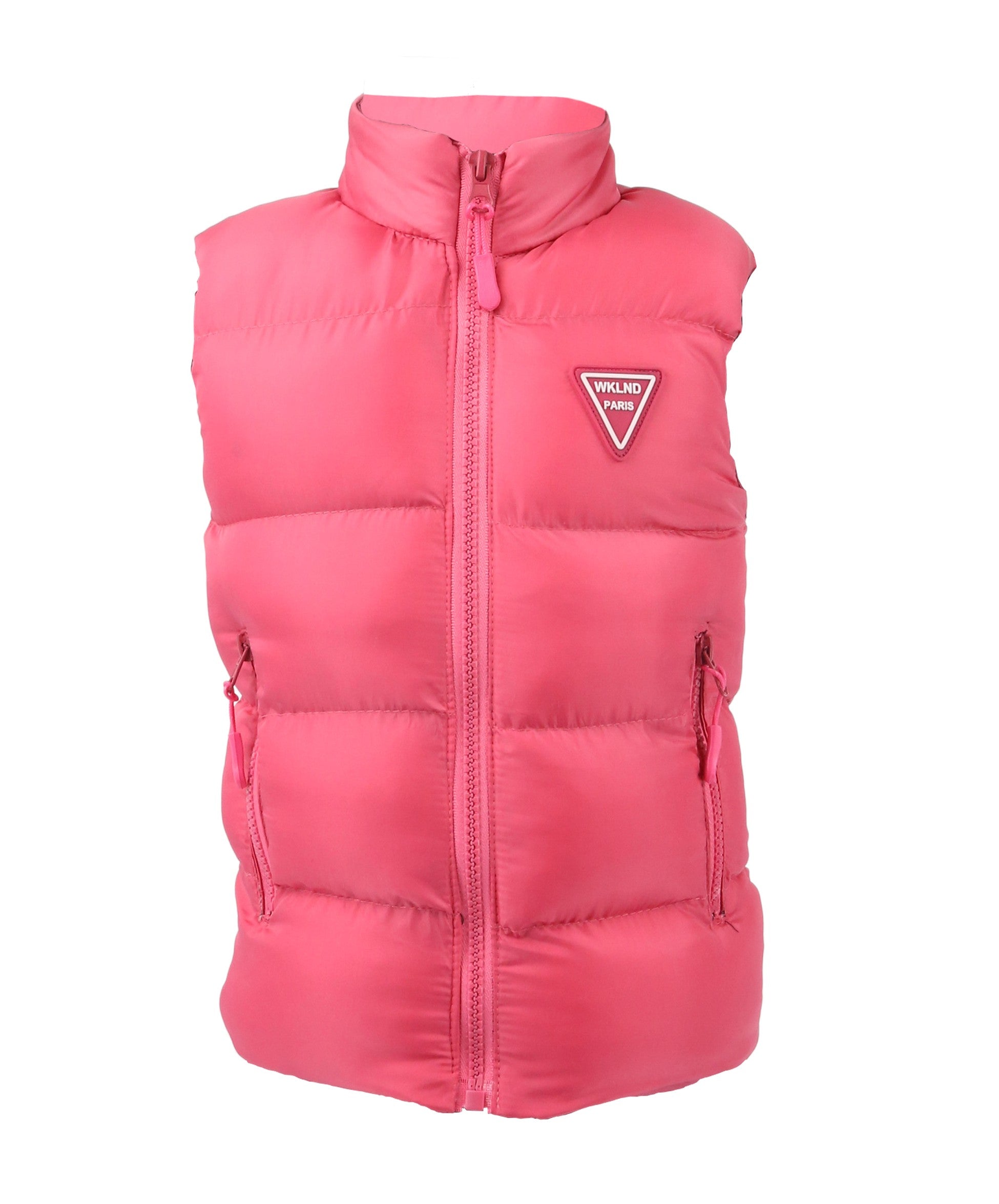 Girls Sleeveless Padded Puffer Gilet - Carol Pink