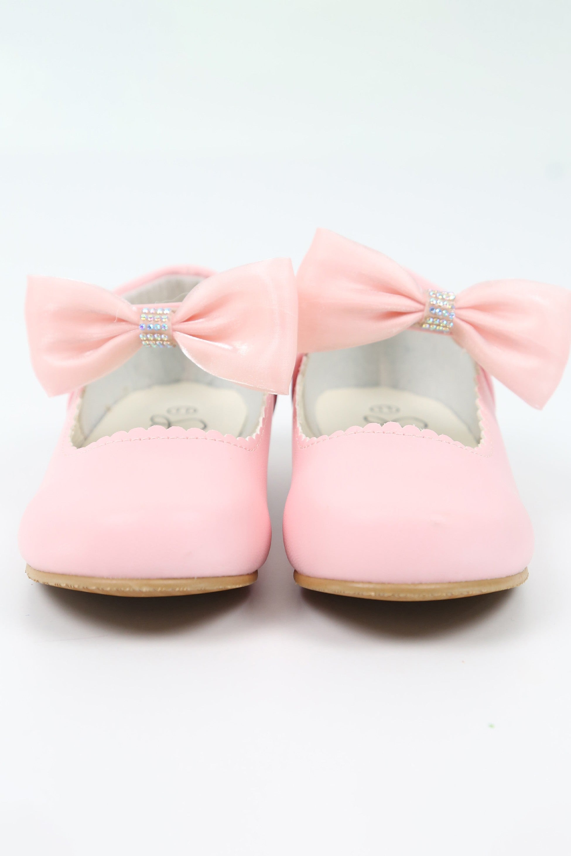 Girls Rhinestone Mary Jane Shoes with Bow – ZURI - Pink