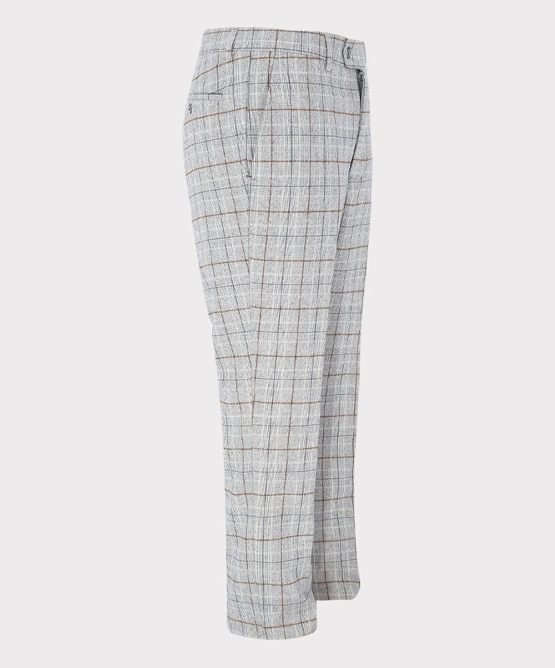 Pantalon en Tweed à Motif Check Slim Fit pour Homme - CODY ICE - Bleu Glace