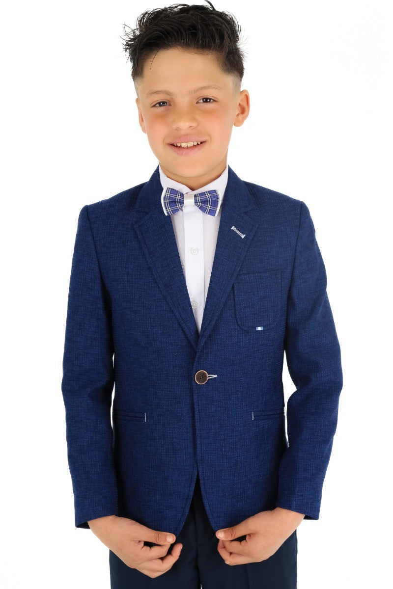 Blazer Formel en Tissu Twill Slim Fit pour Garçons - TERRY - Bleu Marine