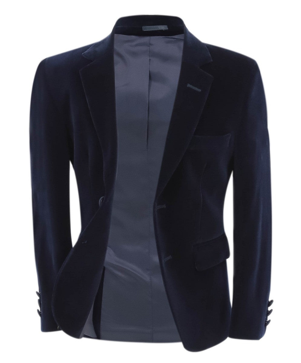 Blazer Formel Slim Fit en Velours pour Garçons - Hackney - Bleu Marine