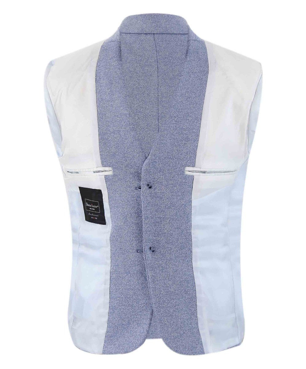 Jungen Baumwoll Slim Fit Blazer und Westen-Set - Frank - Blau