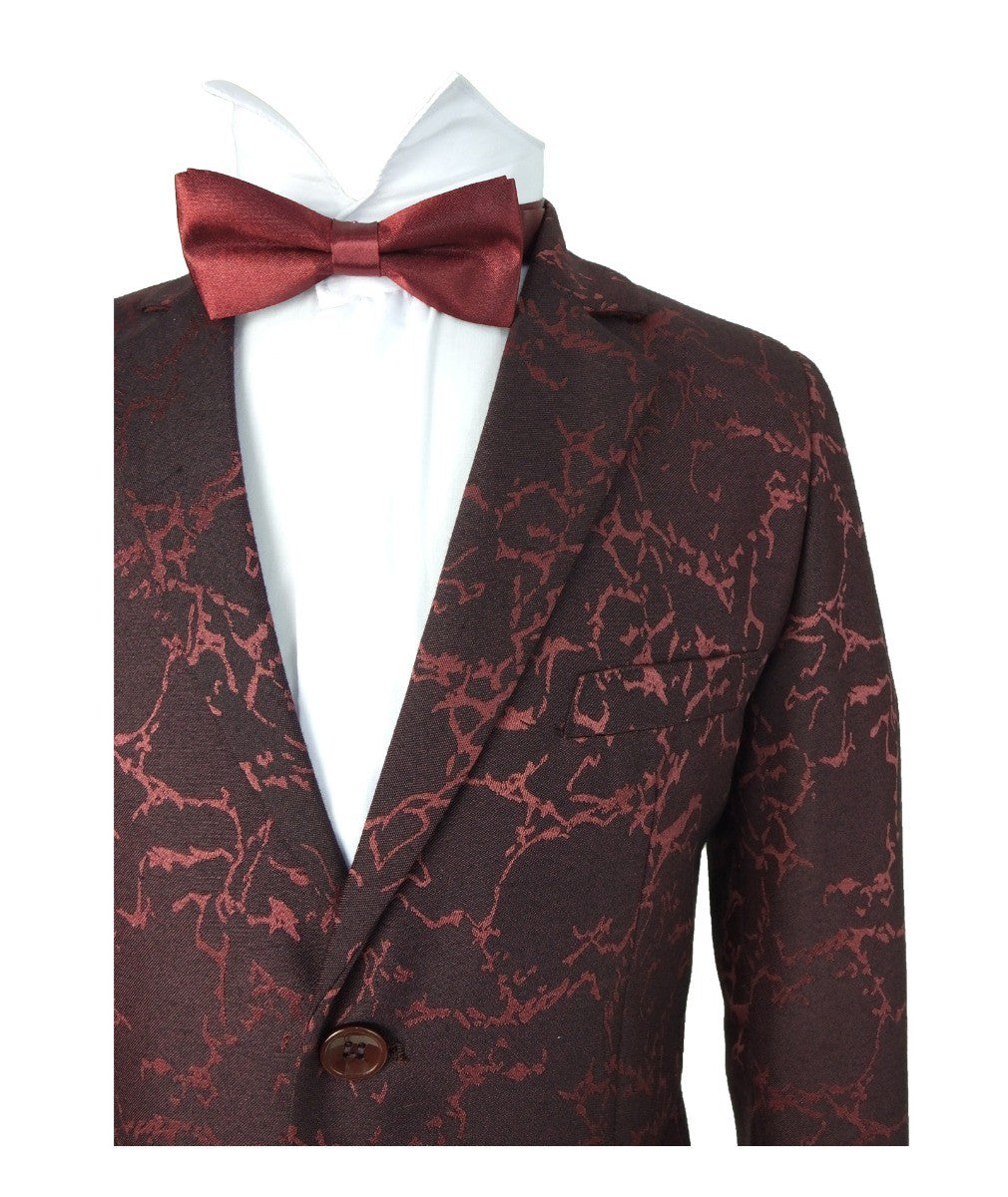 Jungen Marmor Druck Blazer - Bordeaux